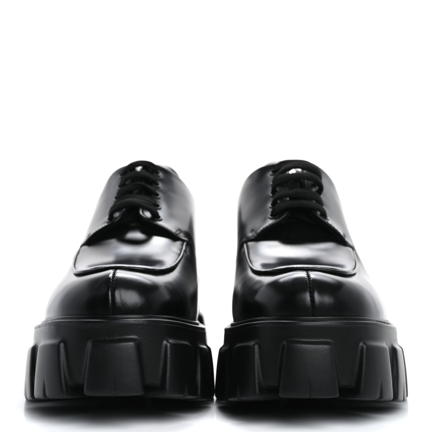 Prada Spazzolato Rois Monolith 55mm Derby Loafers 40.5 Black 3 of 11