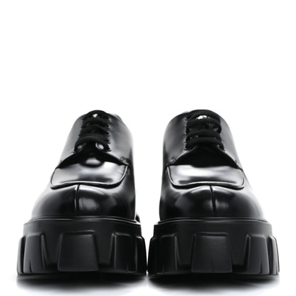 Prada Spazzolato Rois Monolith 55mm Derby Loafers 40.5 Black 3 of 11