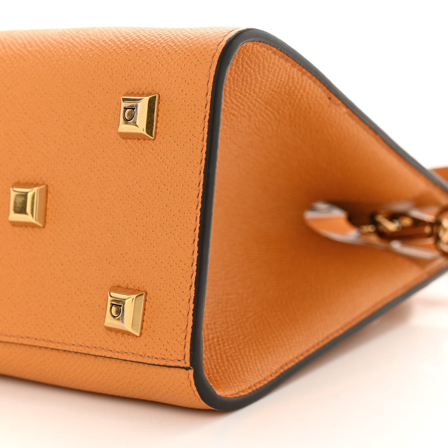 Hammered Calfskin Small The Studio Box Bag Olivello