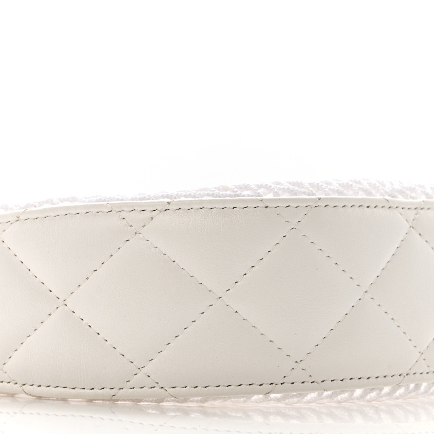 Chanel Mesh Shiny Lambskin Chain Hobo White 10 of 14