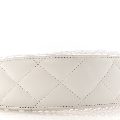 Chanel Mesh Shiny Lambskin Chain Hobo White 10 of 14
