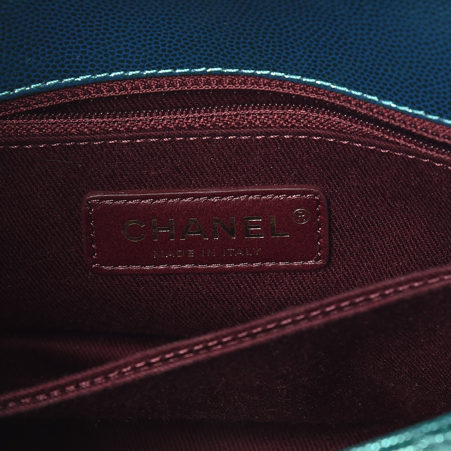 Chanel Metallic Caviar Quilted Mini Coco Handle Flap Blue 6 of 11