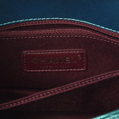 Chanel Metallic Caviar Quilted Mini Coco Handle Flap Blue 6 of 11