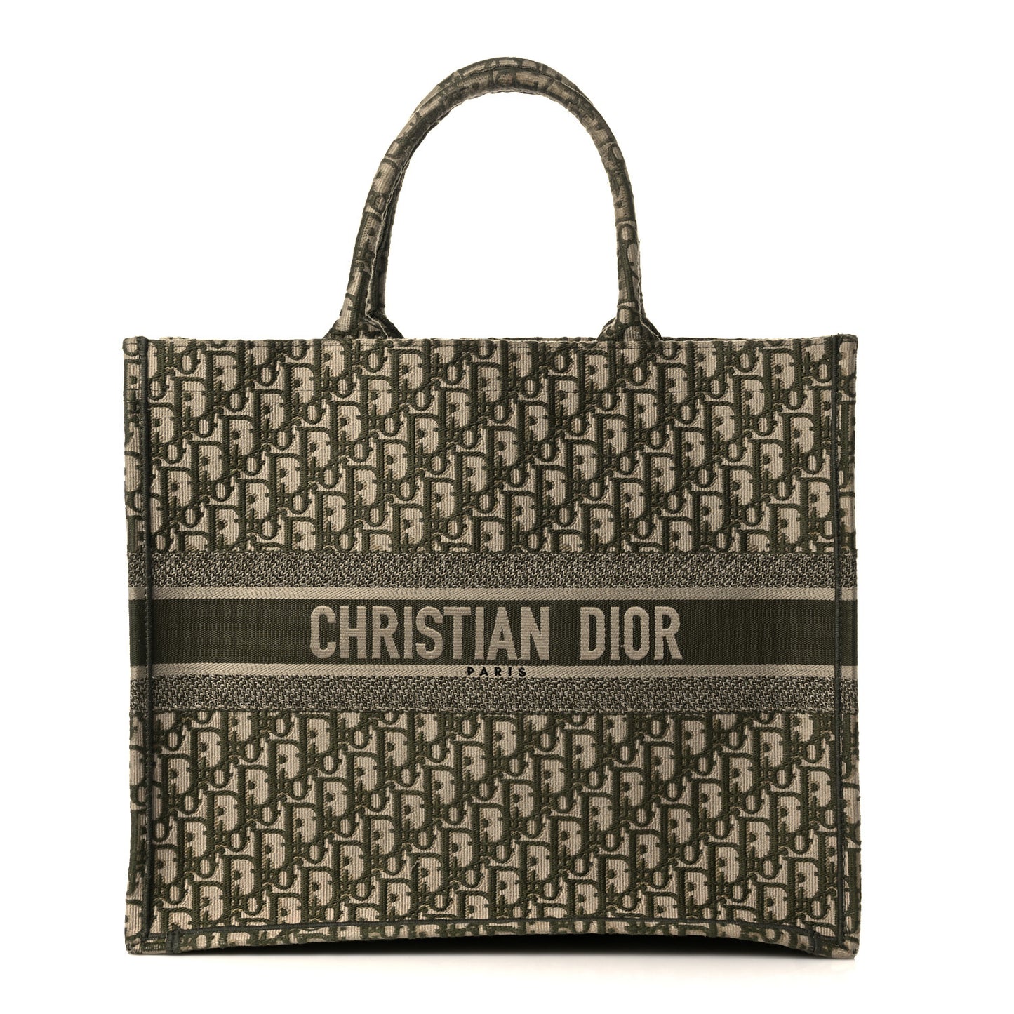 Oblique Large Book Tote Vert Multicolor