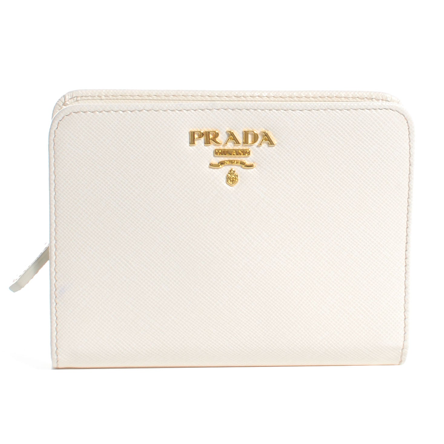 Prada Saffiano Metal Zip Wallet Bianco 1 of 9