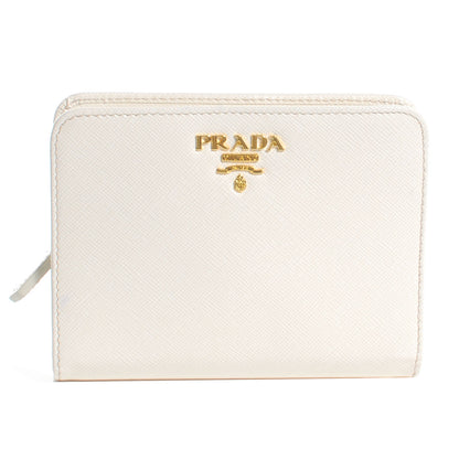 Prada Saffiano Metal Zip Wallet Bianco 1 of 9