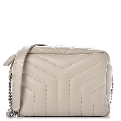 Saint Laurent Calfskin Y Quilted Monogram Small Loulou Bowling Bag Ivory 1 of 6
