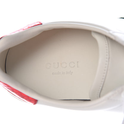 Gucci Calfskin Ayers Bee Embroidered Womens Ace Sneakers 37.5 White Green 6 of 13