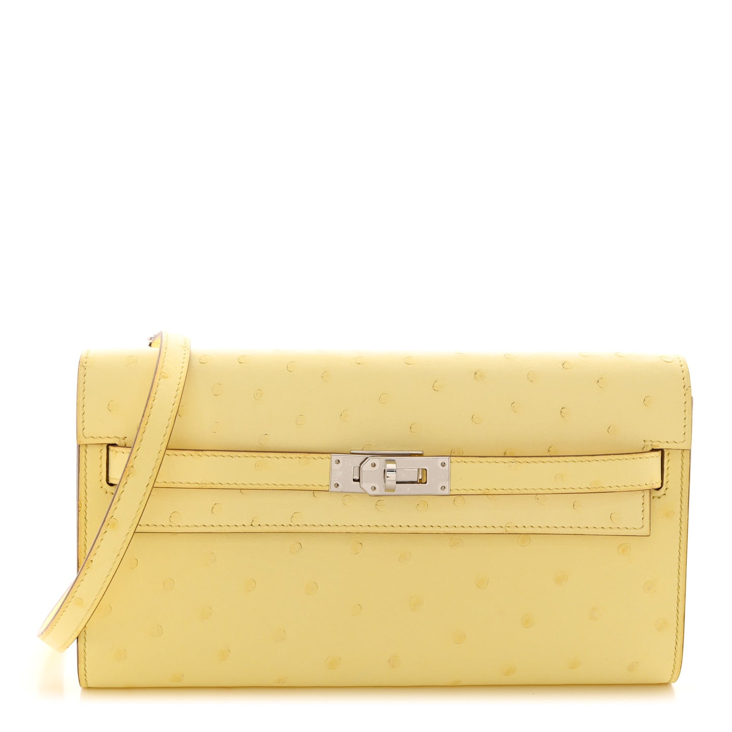 Ostrich Kelly Wallet To Go Limoncello