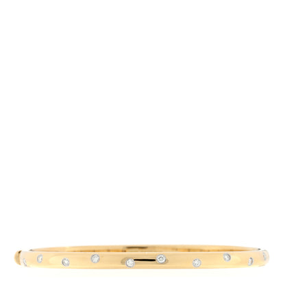 Tiffany 18K Yellow Gold Platinum Diamond 4.5mm Etoile Bangle Bracelet 1 of 3
