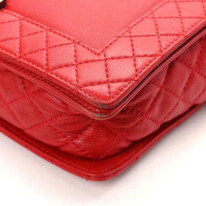 Chanel Calfskin New Medium Boy Reverso Flap Red 13 of 14