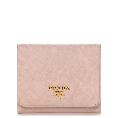 Prada Saffiano Metal Tri-Fold Compact Wallet Cipria 1 of 12