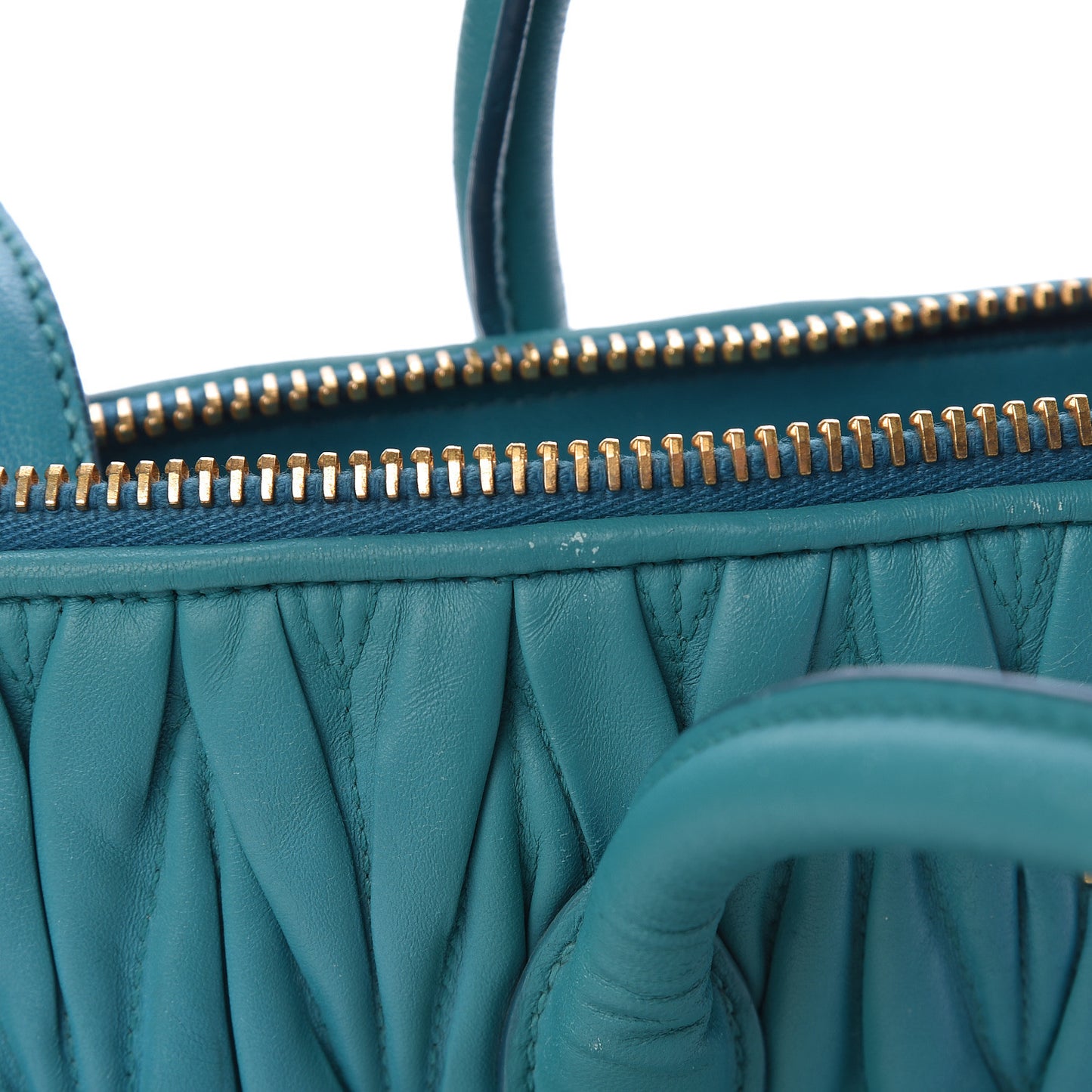 Nappa Matelasse Zip Tote Turchese