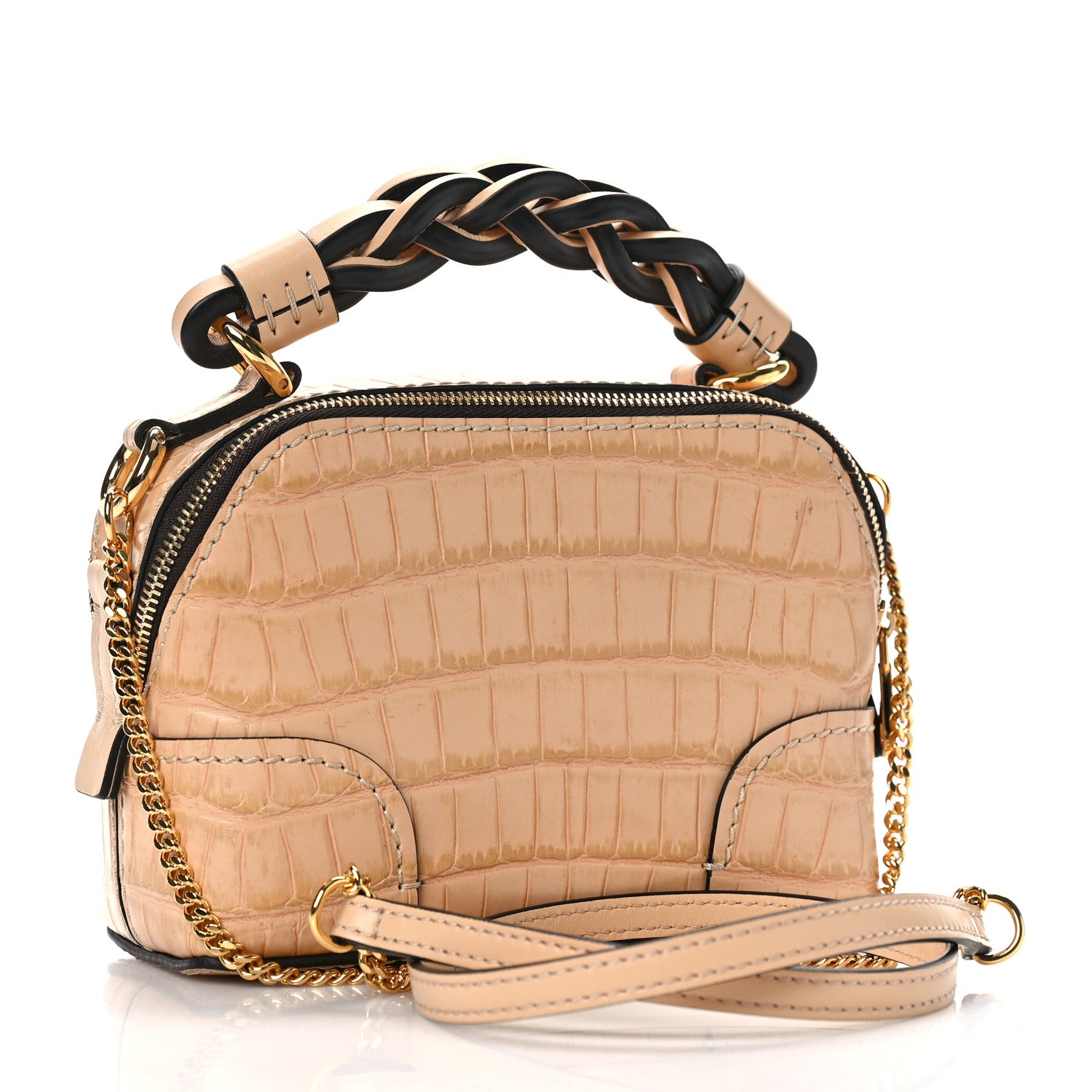 Chloe Calfskin Crocodile Embossed Mini Daria Sandy Beige 3 of 8