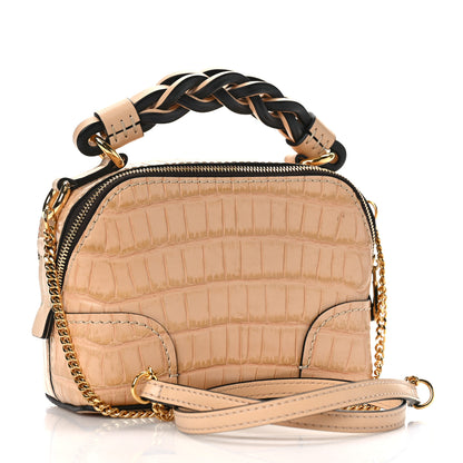 Chloe Calfskin Crocodile Embossed Mini Daria Sandy Beige 3 of 8