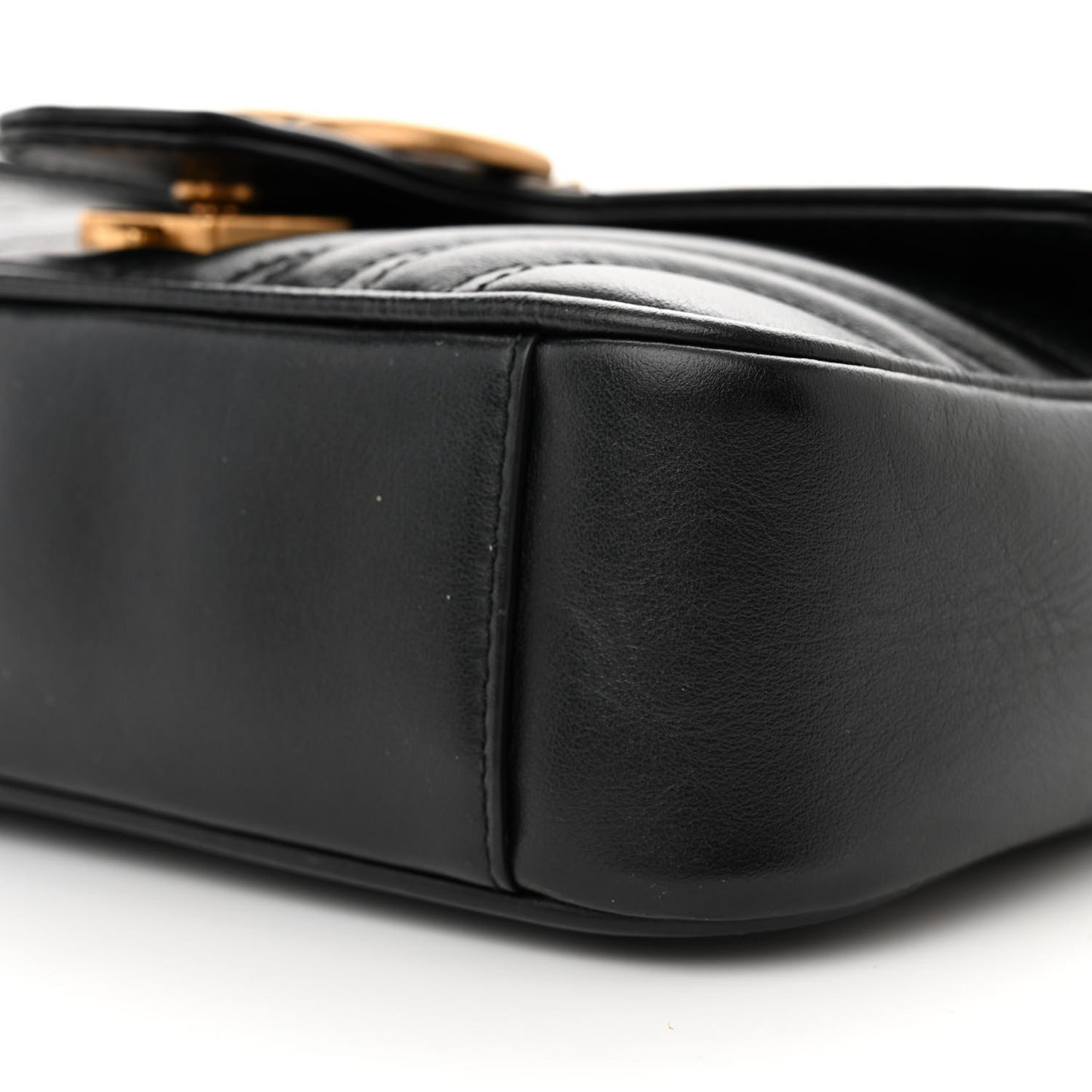 Calfskin Matelasse Mini GG Marmont Shoulder Bag Black