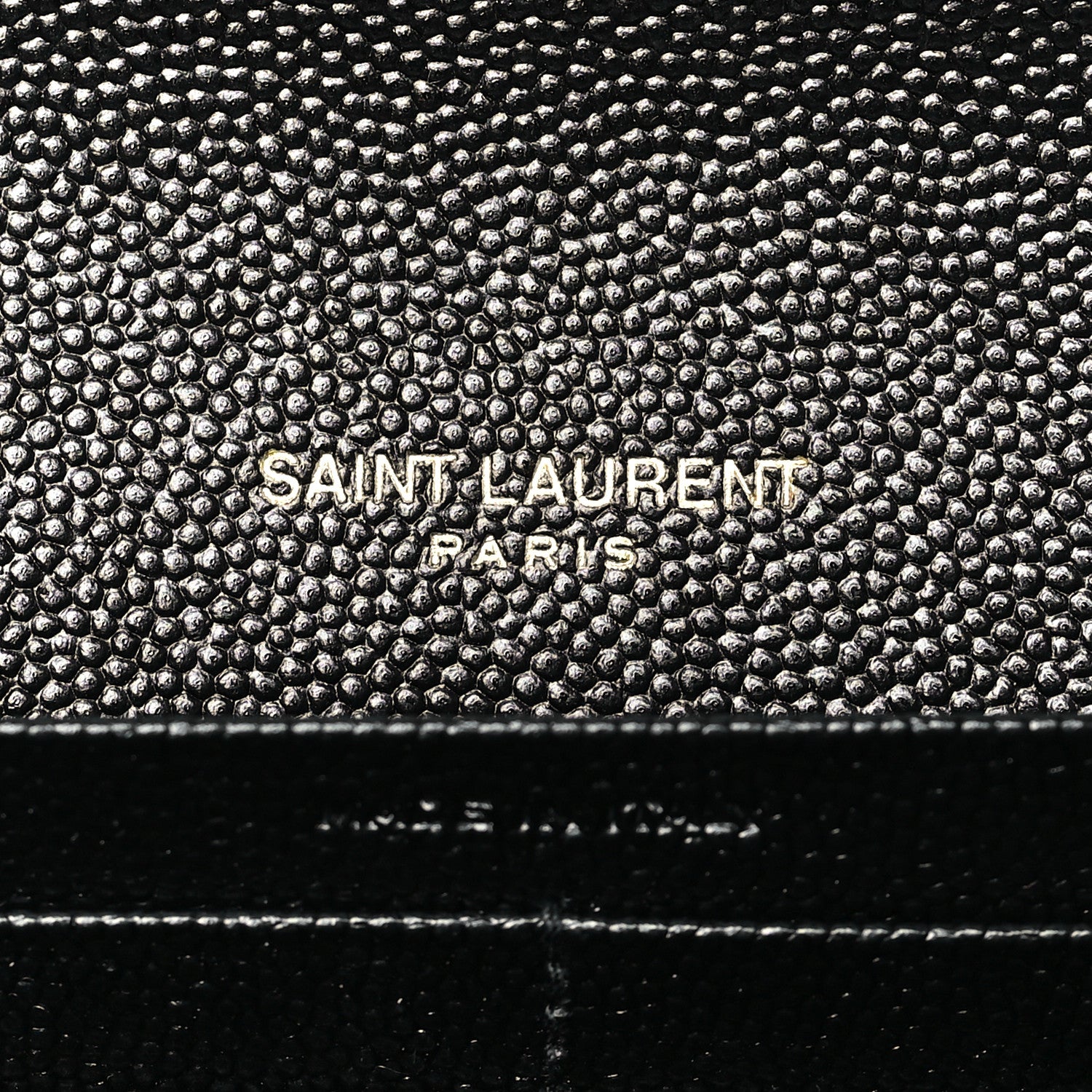 Saint Laurent Grain De Poudre Mixed Matelasse Triquilt Large Monogram Wallet Black 6 of 7