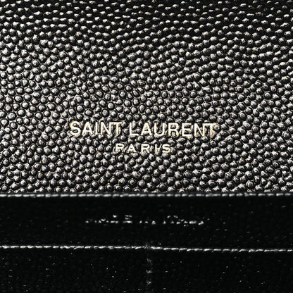 Saint Laurent Grain De Poudre Mixed Matelasse Triquilt Large Monogram Wallet Black 6 of 7