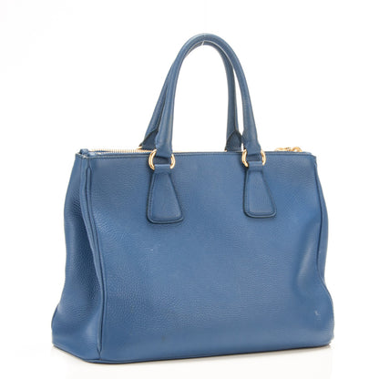 Prada Vitello Daino Large Double Zip Tote Cobalto 3 of 8