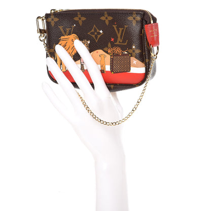 Louis Vuitton Monogram 2018 Christmas Animation Mini Cats Pochette Accessories 2 of 10