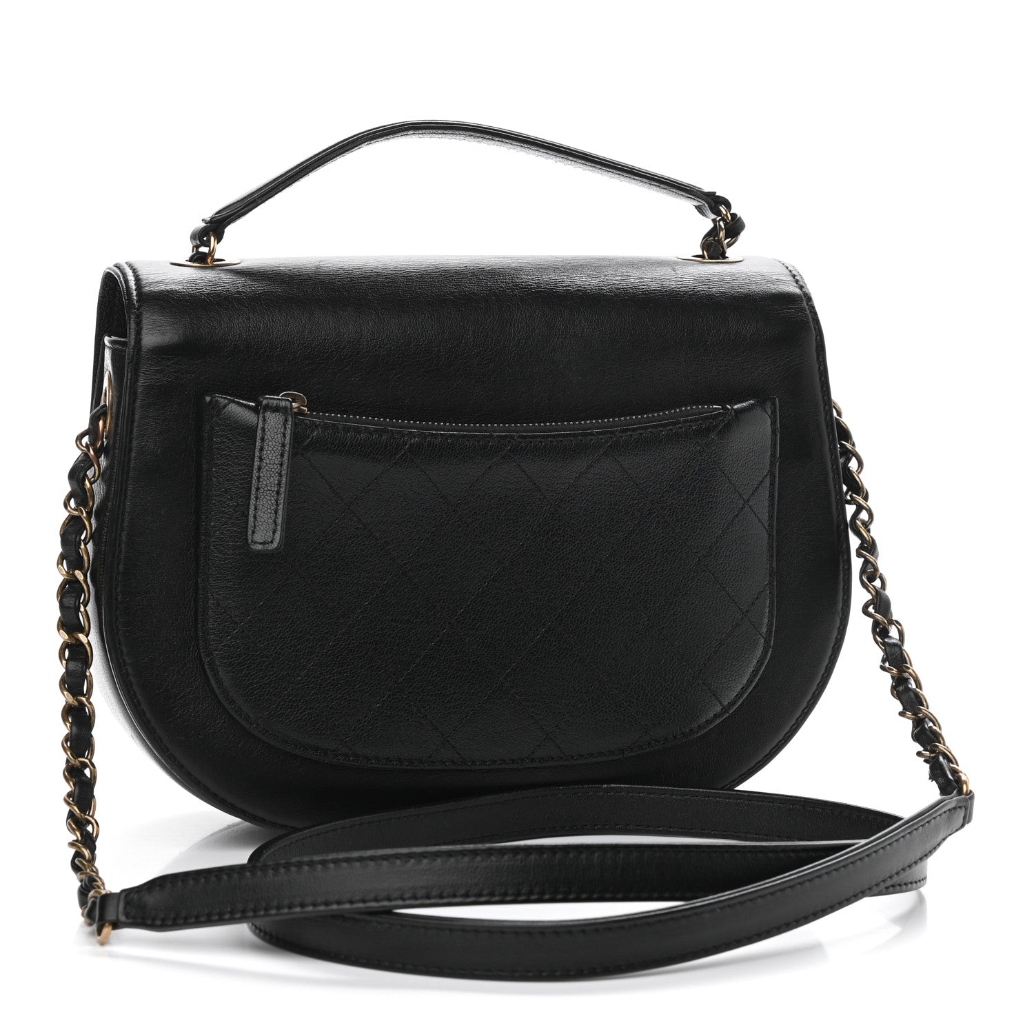 Chanel Shiny Calfskin Goatskin Quilted Medium Coco Curve Messenger Flap Black 3 of 10