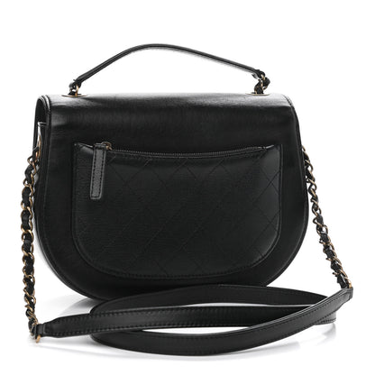 Chanel Shiny Calfskin Goatskin Quilted Medium Coco Curve Messenger Flap Black 3 of 10