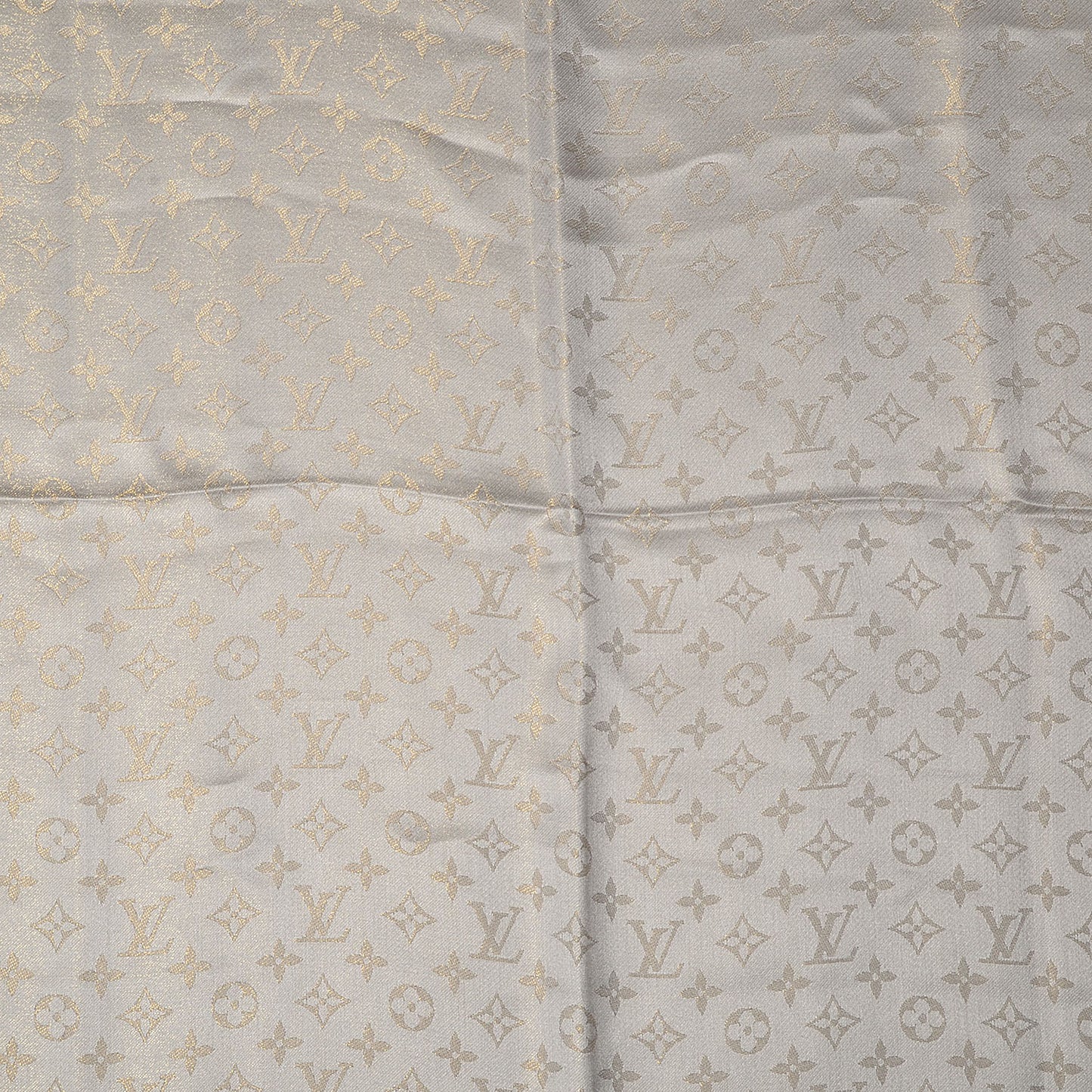 Monogram Silk Wool Shine Shawl Beige
