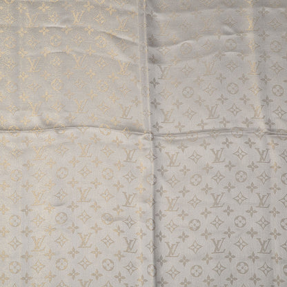 Louis Vuitton Monogram Silk Wool Shine Shawl Beige 4 of 5