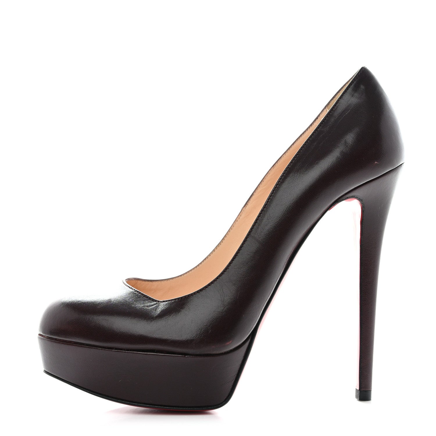 Christian Louboutin Kid Hi Elisa 100 Platform Pumps 37.5 Bordeaux 1 of 11