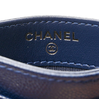 Chanel Caviar Quilted Card Holder Navy 6 of 8