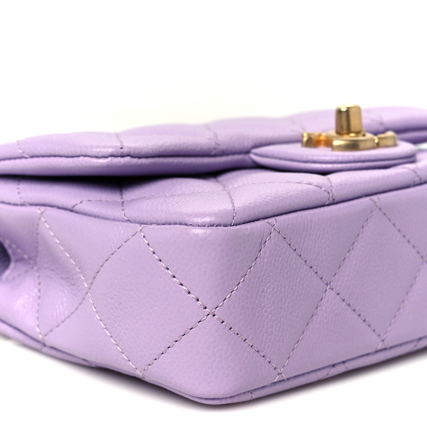 Caviar Quilted Mini Rectangular Sweetheart Flap Light Purple