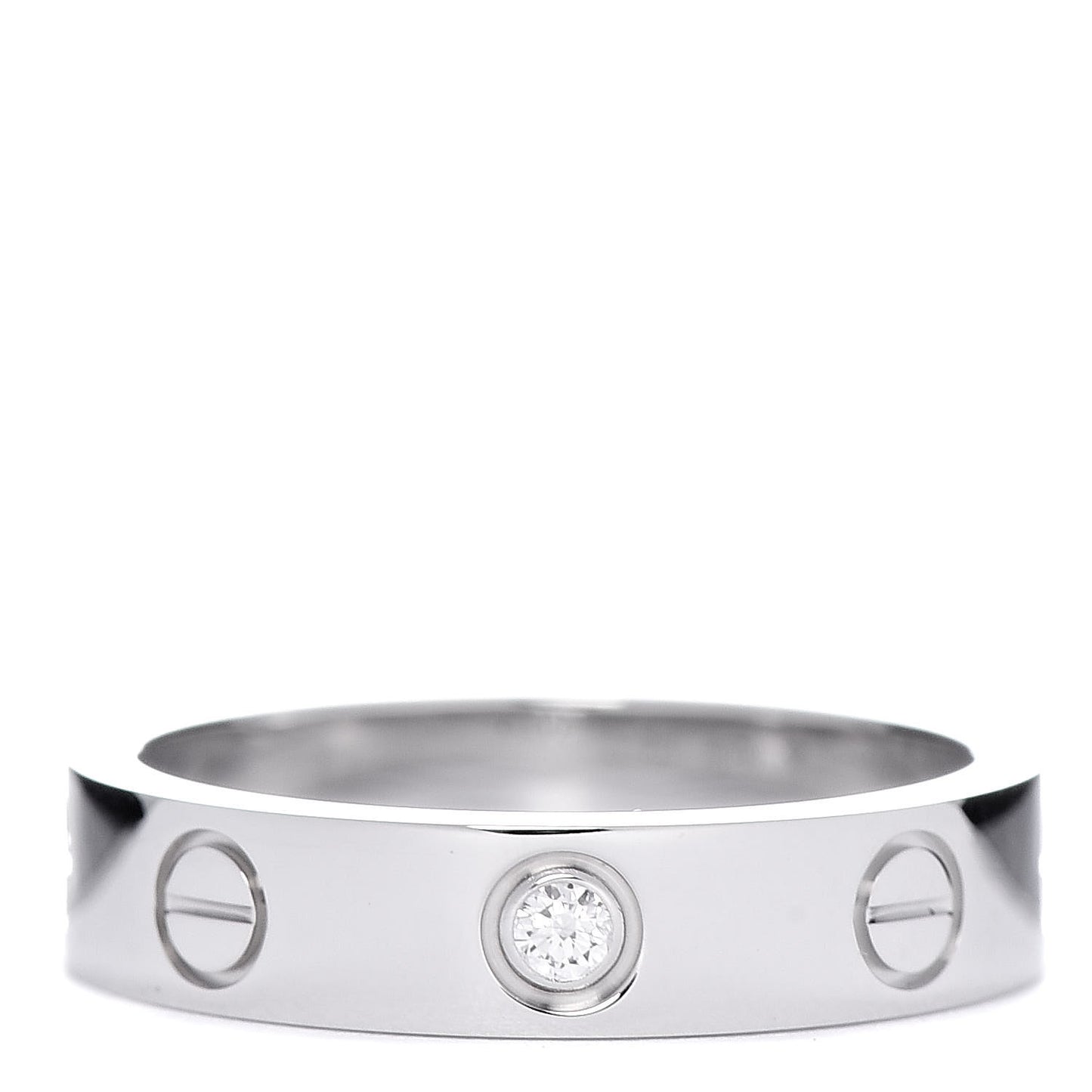 18K White Gold Diamond 3.5mm LOVE Wedding Band Ring 48 4.5