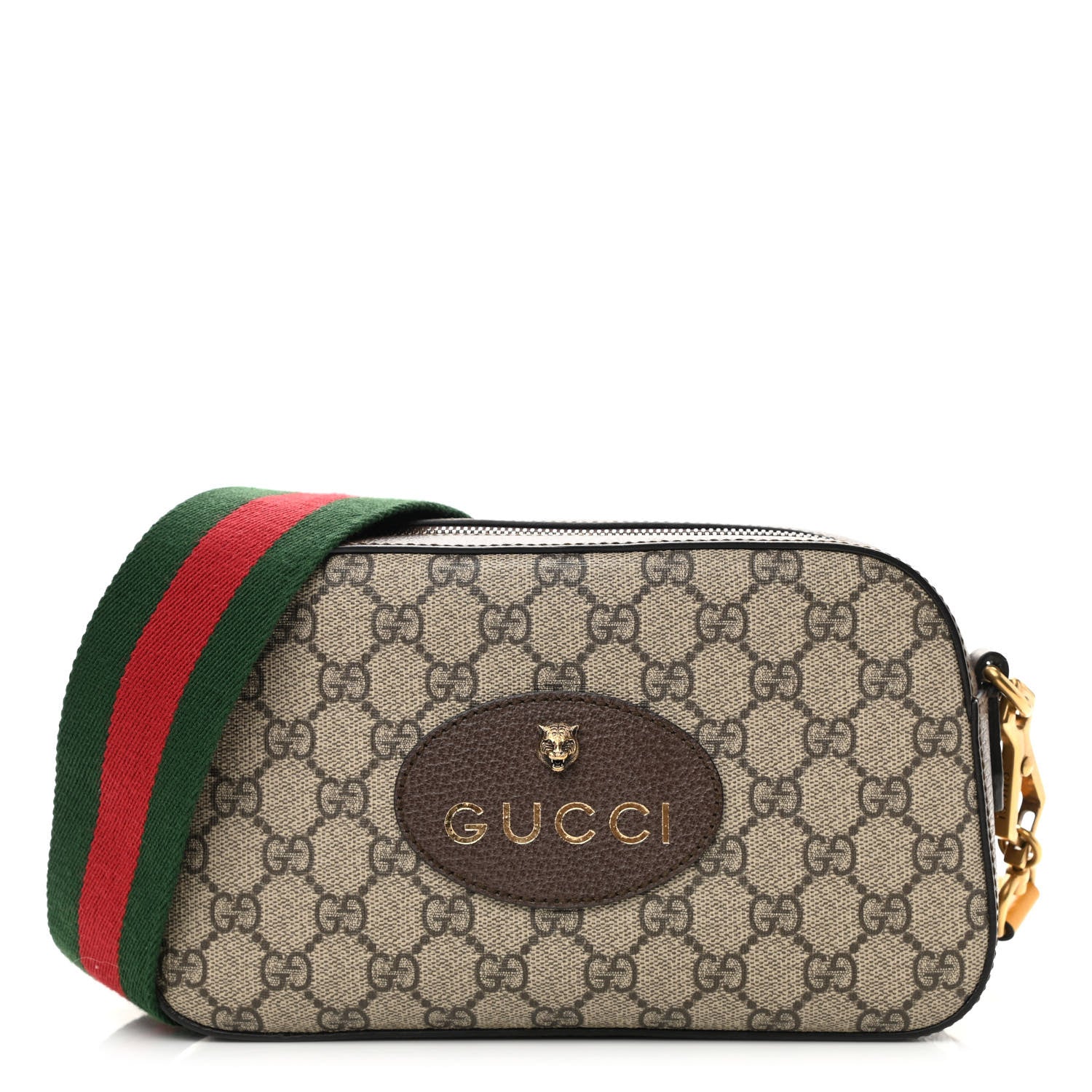 Gucci GG Supreme Monogram Web Neo Vintage Shoulder Bag Beige New Acero Crop 1 of 11