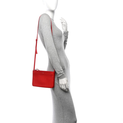 Celine Goatskin Small Trio Crossbody Bag Alizarin 2 of 13
