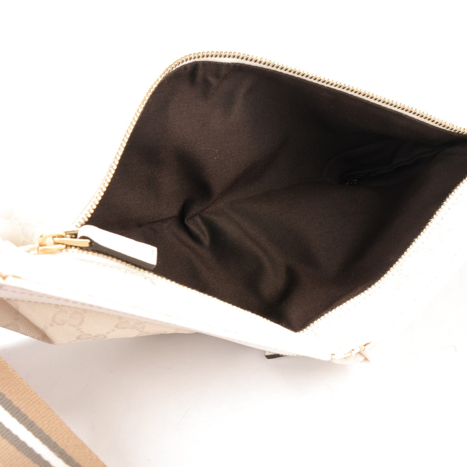 Gucci GG Monogram Web Double Pocket Belt Bag White 5 of 9