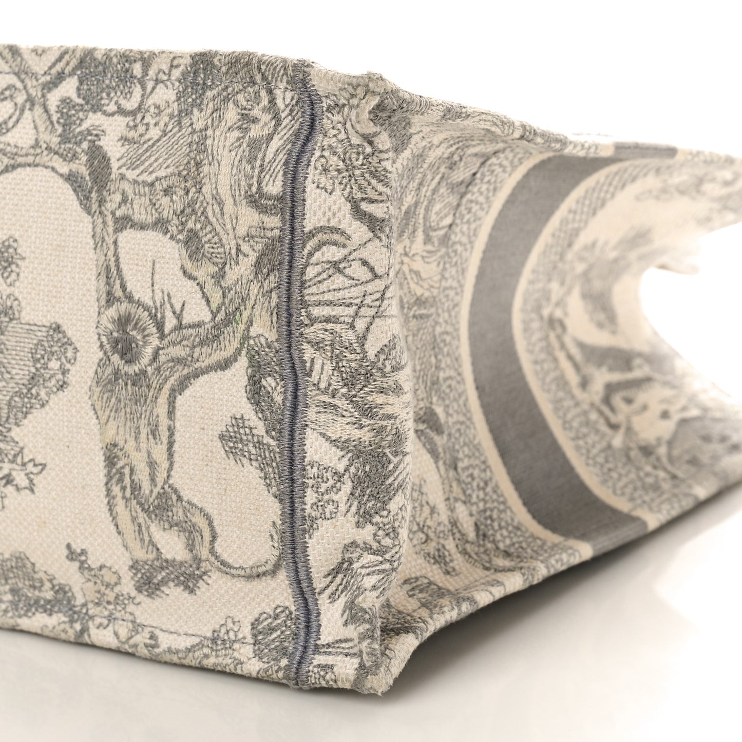 Canvas Embroidered Medium Dioriviera Toile De Jouy Book Tote Gray