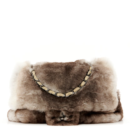 Chanel Rabbit Fur CC Medium Flap Bag Brown 1 of 11