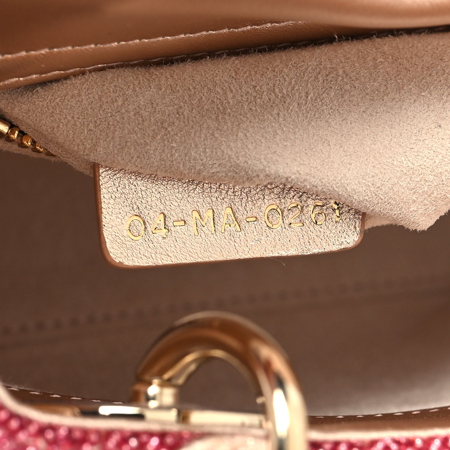 Metallic Calfskin Satin Celestial Bead Embroidery Cannage Mini Lady Dior Rose Des Vents