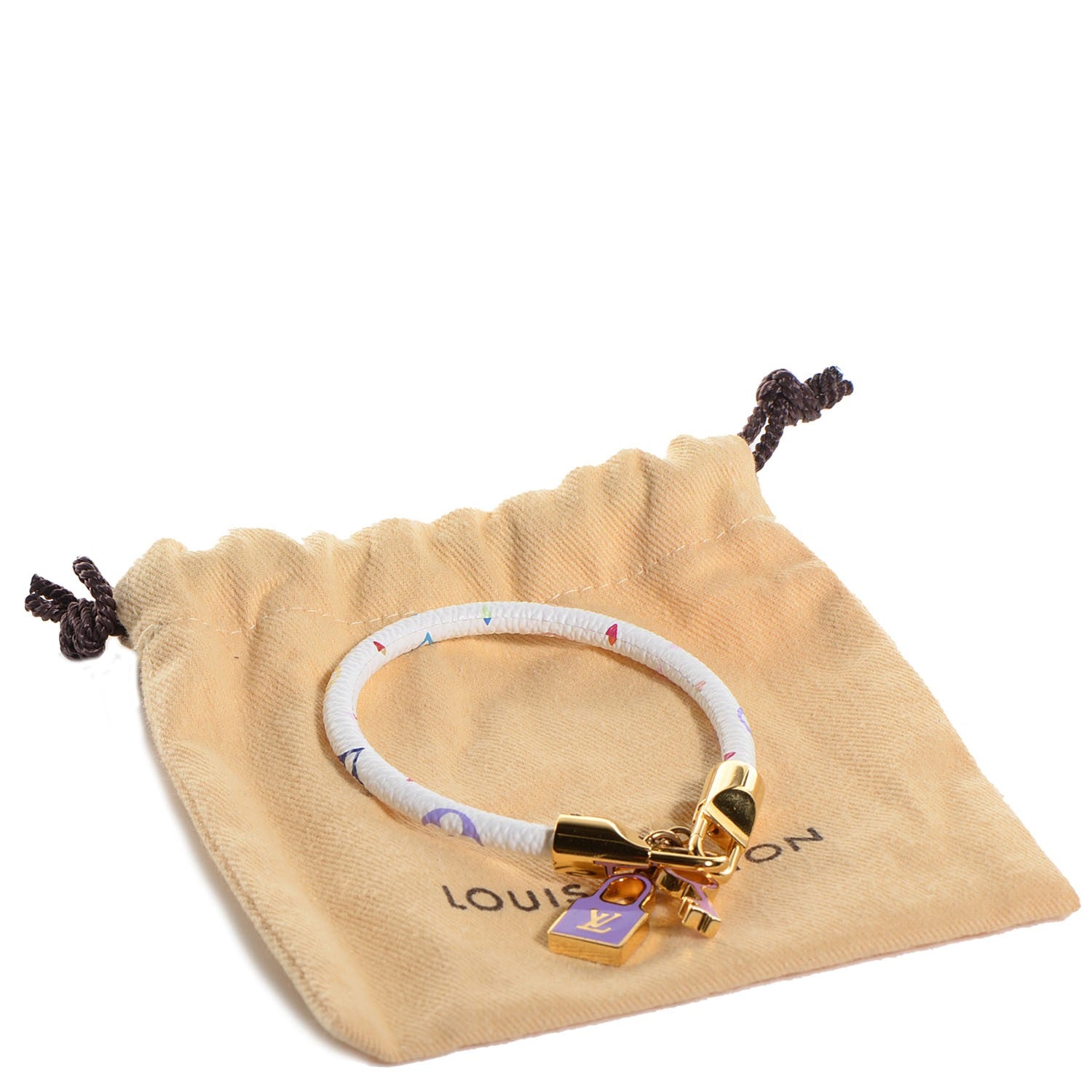 Louis Vuitton Monogram Multicolor Luck It Bracelet 19 White 5 of 5