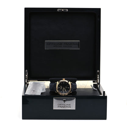 Panerai 18K Rose Gold Alligator 45mm Radiomir 10 Days GMT Automatic Watch Black PAM00273 7 of 7