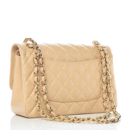 Chanel Caviar Quilted Jumbo Double Flap Beige Clair 3 of 9