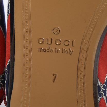 Gucci Mini GG Rhombus Chain Mens Princetown Slippers 7 Royal Bleuett Red 6 of 10
