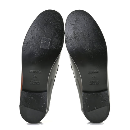 Hermes Calfskin Destin Loafers 40 Black 10 of 15