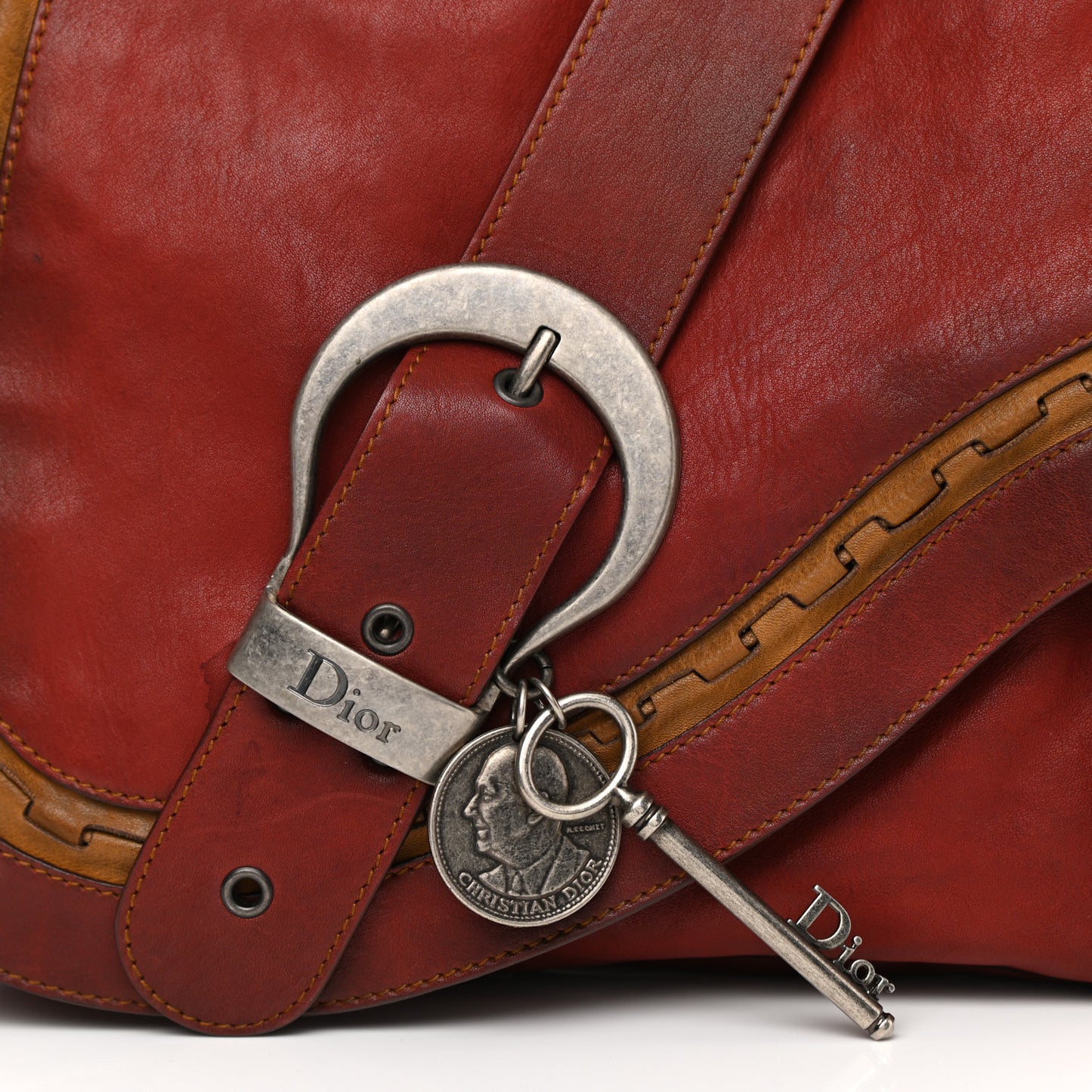 Calfskin Large Gaucho Double Saddle Bag Red