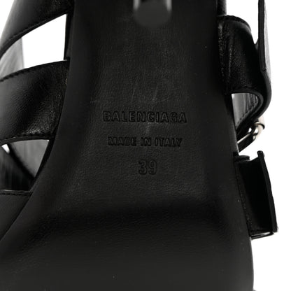 Balenciaga Shiny Sheepskin Bluckle K 80mm Sandals 39 Black 8 of 11