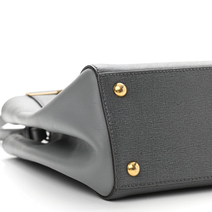 Fendi Vitello Elite Petite 2Jours Tote Grigio Grigio Chiaro 9 of 10