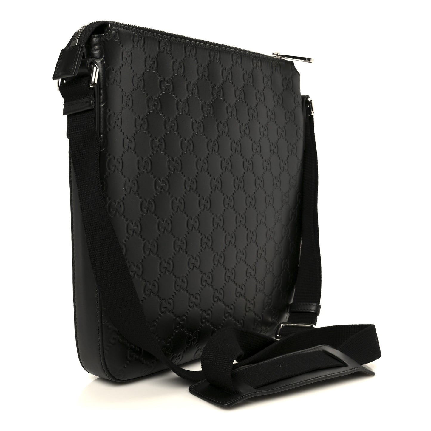 Guccissima Signature Medium Flat Messenger Bag Black
