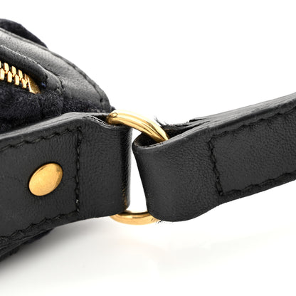 Balenciaga Crushed Velvet Logo Embossed XXS Souvenir Belt Bag Black 11 of 11