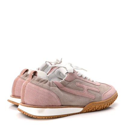 Hermes Suede Goatskin Jet Sneakers 37.5 Rose Cancan Rose Aquarelle 5 of 10