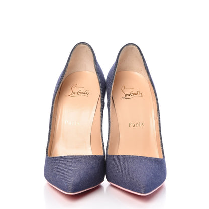 Christian Louboutin Denim Jazz Calf So Kate 120 Pumps 37.5 Blue Pompadour 2 of 9